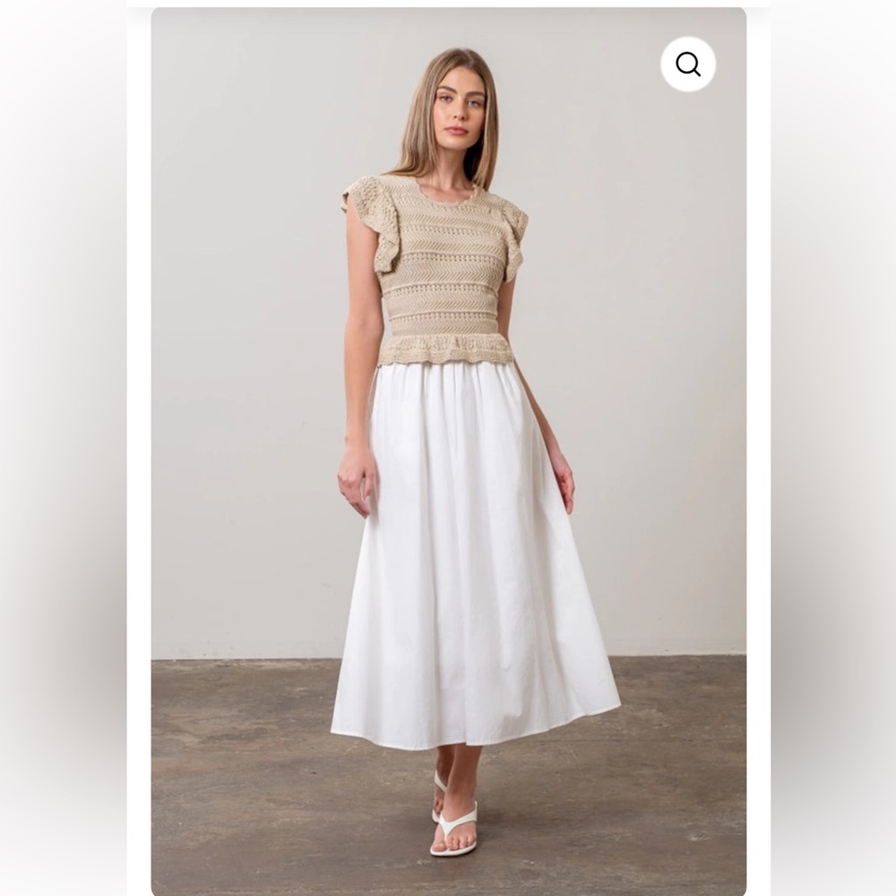 NWT Moon River Crochet Top MIDI Dress Size S Boho - Picture 15 of 15
